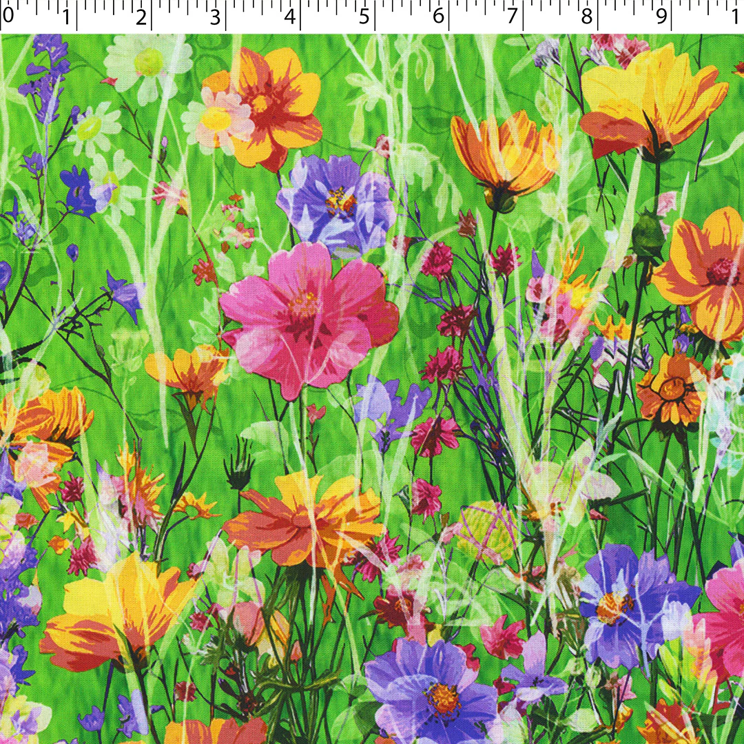 FLORAL FIELDS - 001 GREEN