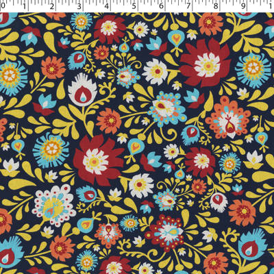 FOLKLORE COORDINATES - 001 FOLKSY (FLORAL NAVY)