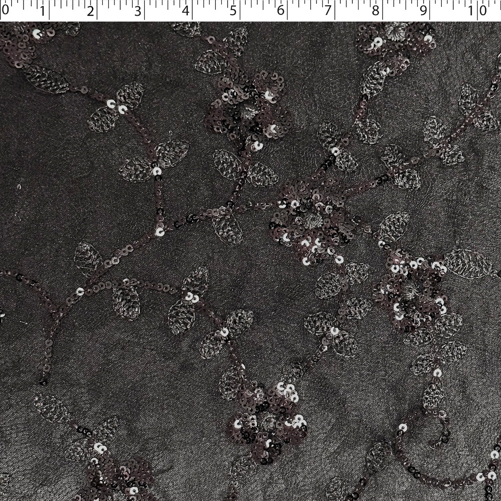 LUCIANA EMBROIDERED SEQUIN TULLE - FLORAL - Image 3