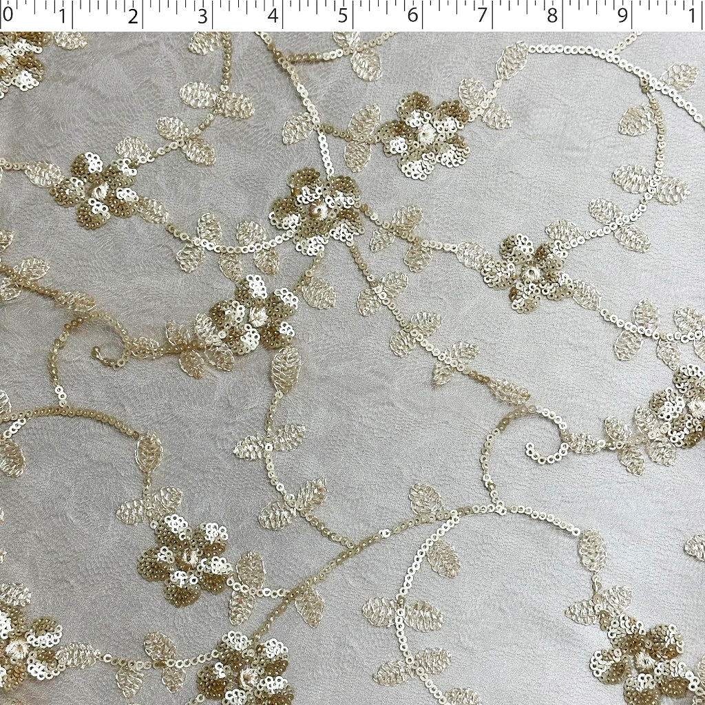 LUCIANA EMBROIDERED SEQUIN TULLE - FLORAL - Image 4