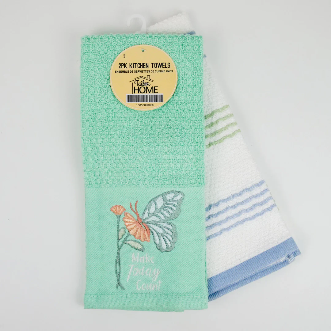 2PK KITCHEN TOWELS - MAKE TODAY COUNT