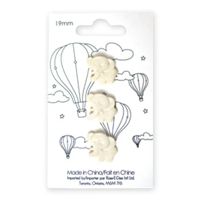 KIDS BUTTON - ELEPHANT 19MM (Elephant)