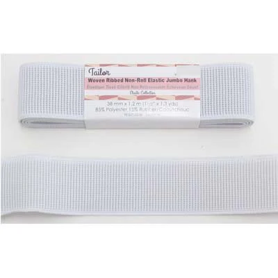 ELASTIC WOVEN RIBBED NON-ROLL JUMBO HANKS 38MMX1.2M
