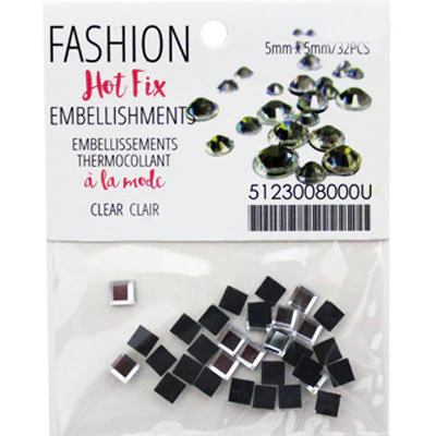 RHINESTONES HOT FIX SQUARE 5MM X 5MM