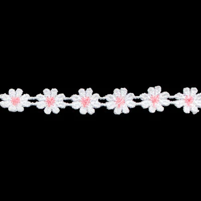 DAISY TRIM WITH COLOURED CENTRE 1CM