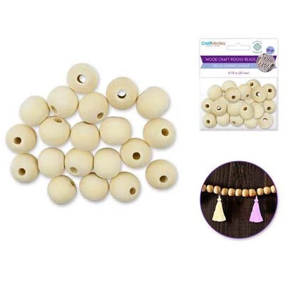 CRAFTWOOD ROUND BEADS-20MM CW334F
