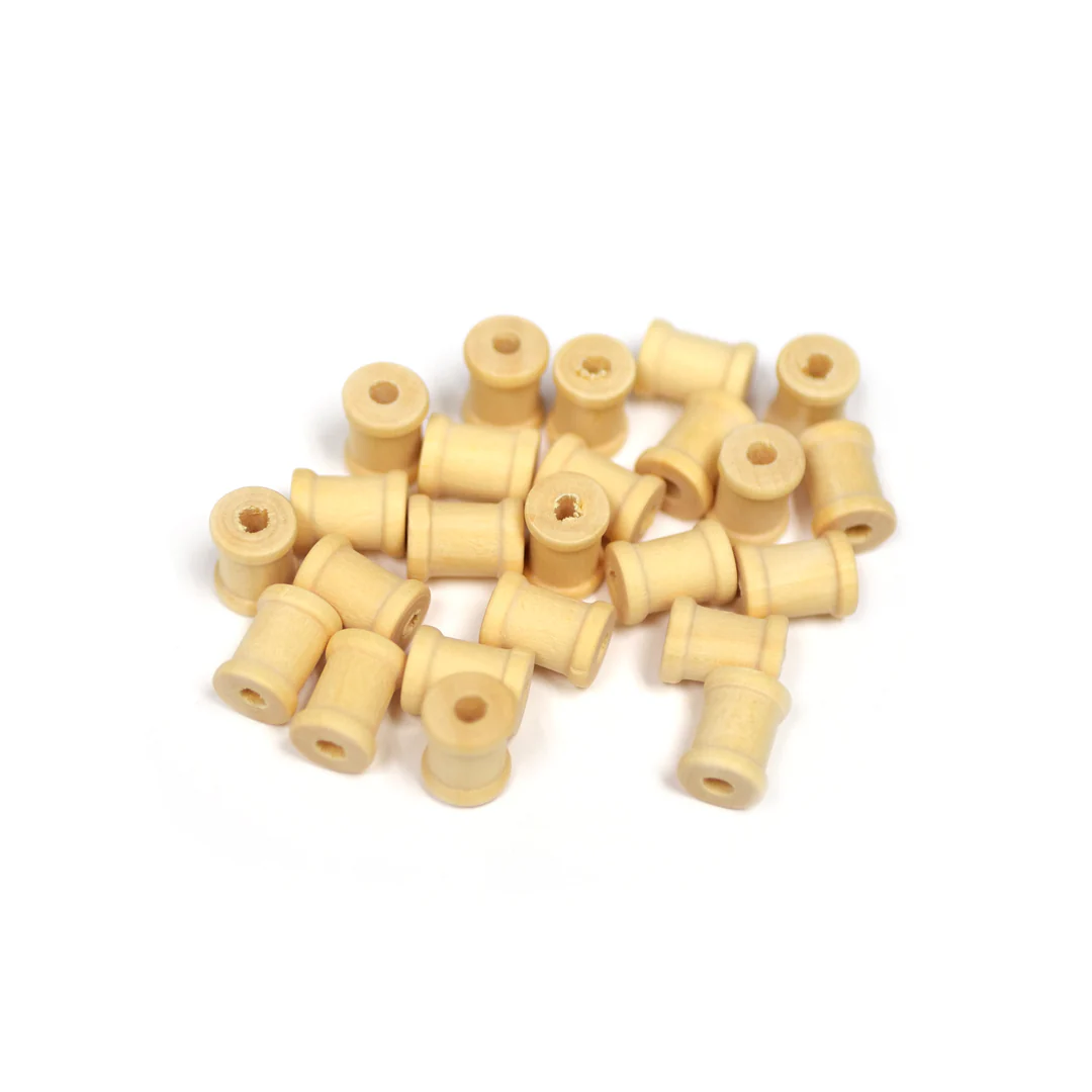 24PCS WOOD BARREL SPOOLS - MINI - Image 2