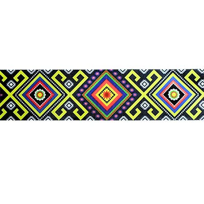 SINGLE FACE SATIN RIBBON WITH GEOMETRIC PRINT 38MM (1.5")