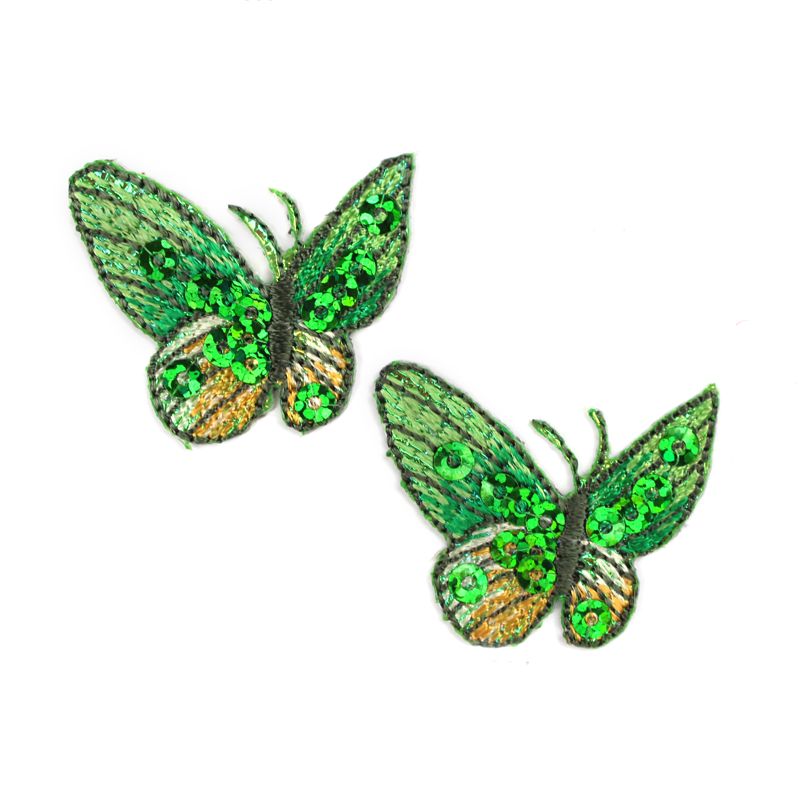 APPLIQUE SMALL BUTTERFLY WITH SEQUINS 3.4CM X 3CM - Image 2