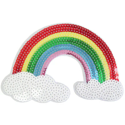 APPLIQUE RAINBOW SEQUINS 16.3CM X 11CM