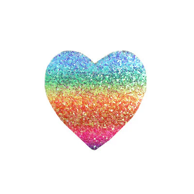 APPLIQUE GLITTER HEART OMBRE 8 X 8CM