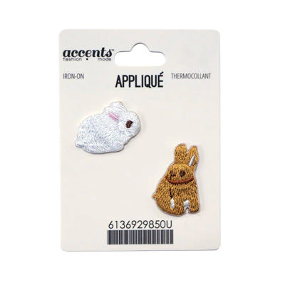 MINI RABBITS APPLIQUE 3CM X 2 CM - Image 2