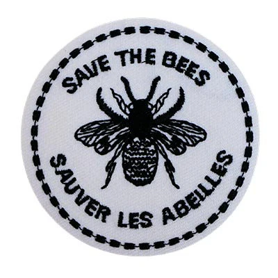 APPLIQUE SAVE THE BEES BILINGUAL IRON ON