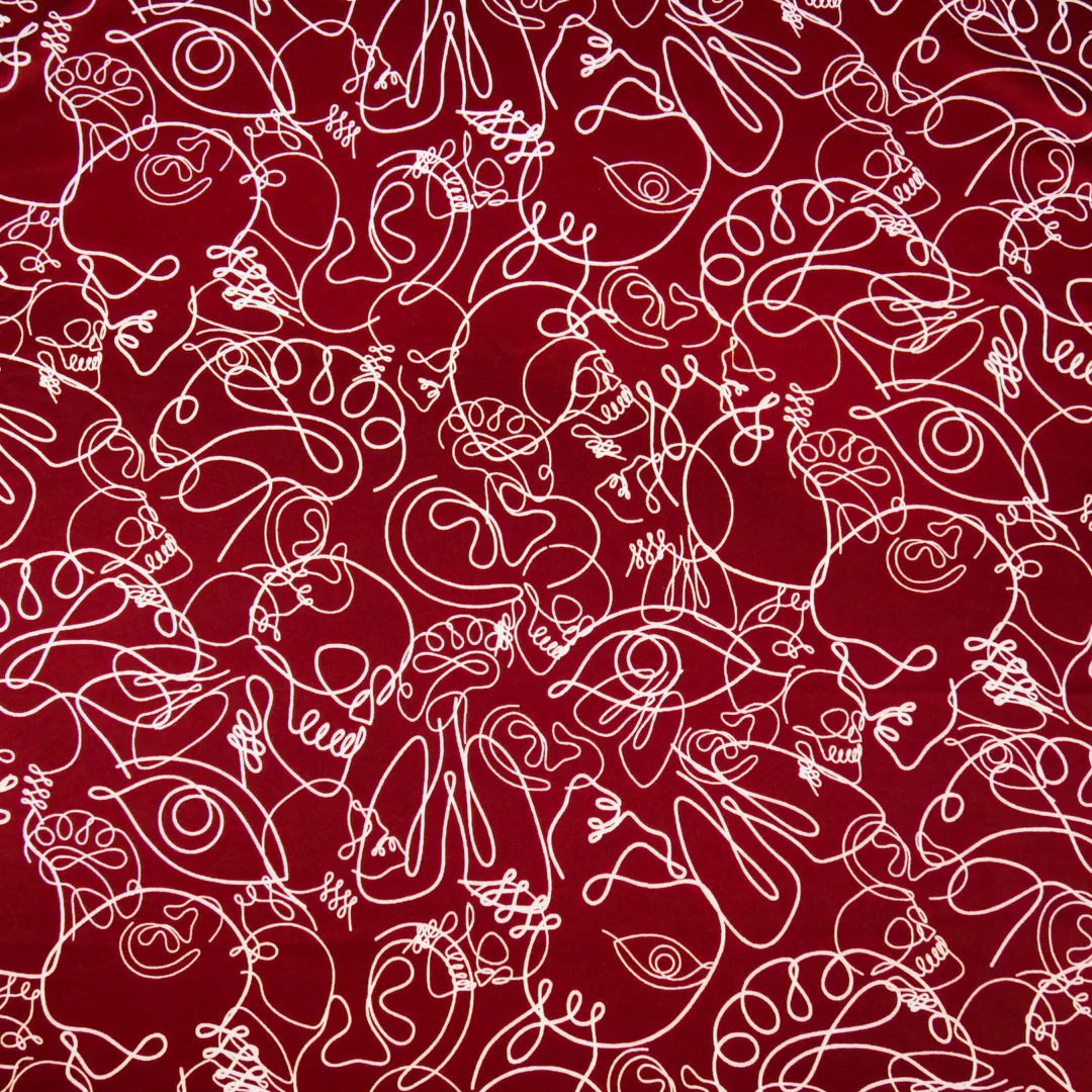 ARIELLE - KNIT PRINTS - ABSTRACT SKULLS/EYES - Image 2