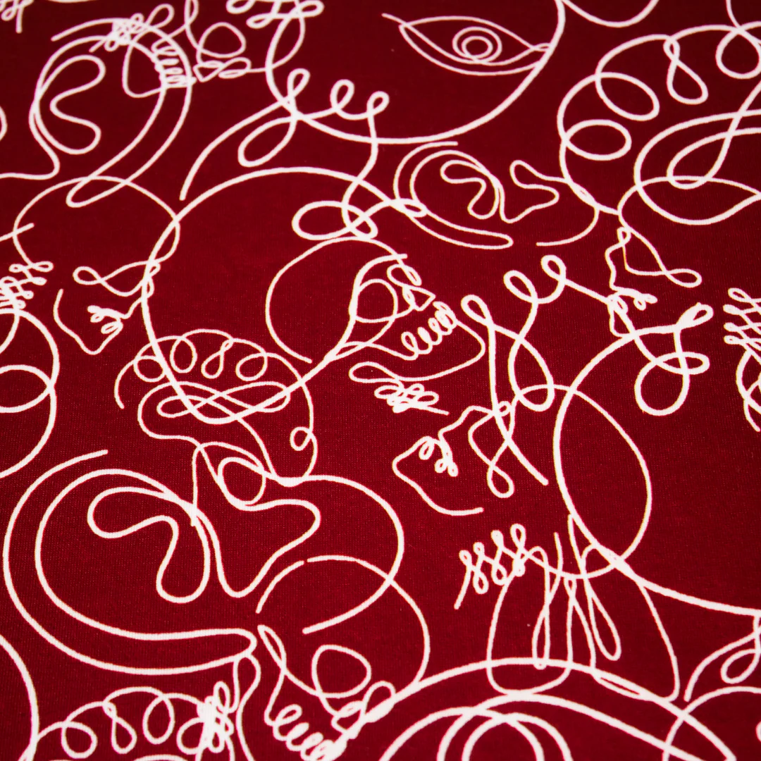 ARIELLE - KNIT PRINTS - ABSTRACT SKULLS/EYES - Image 3