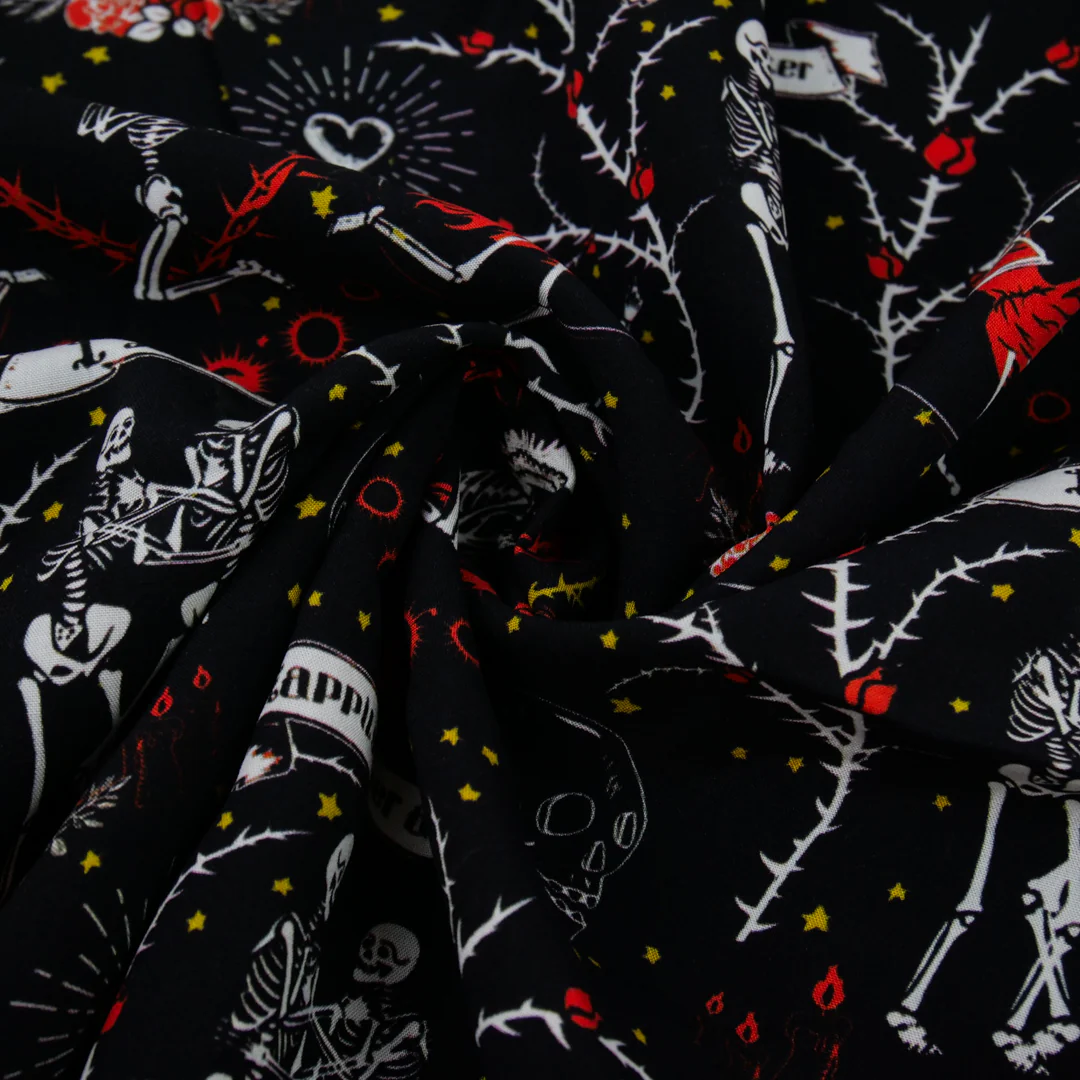 ARIELLE - RAYON PRINTS - SKELETONS/HEARTS - Image 4