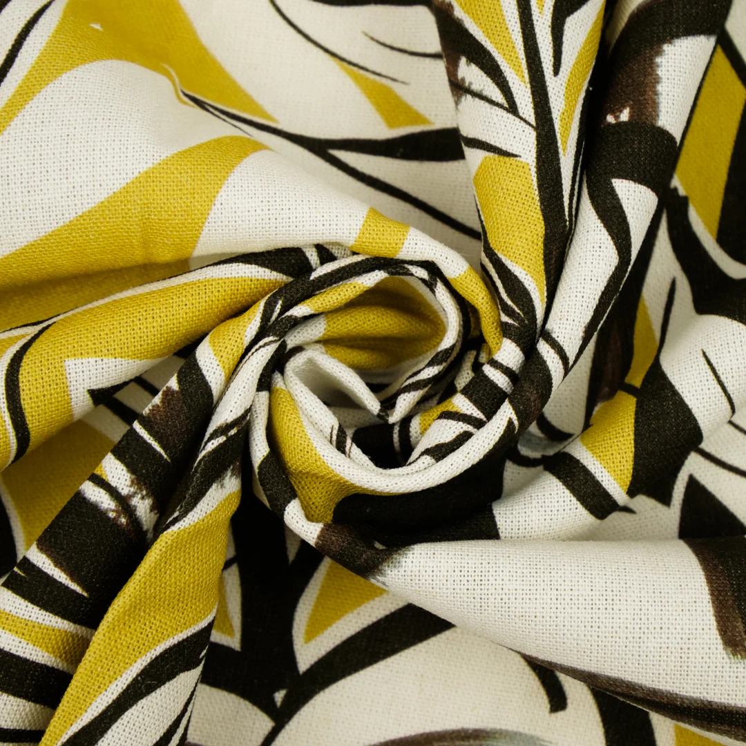 BARBADOS - RAYON/LINEN PRINTS - TROPICAL LEAVES - Image 2