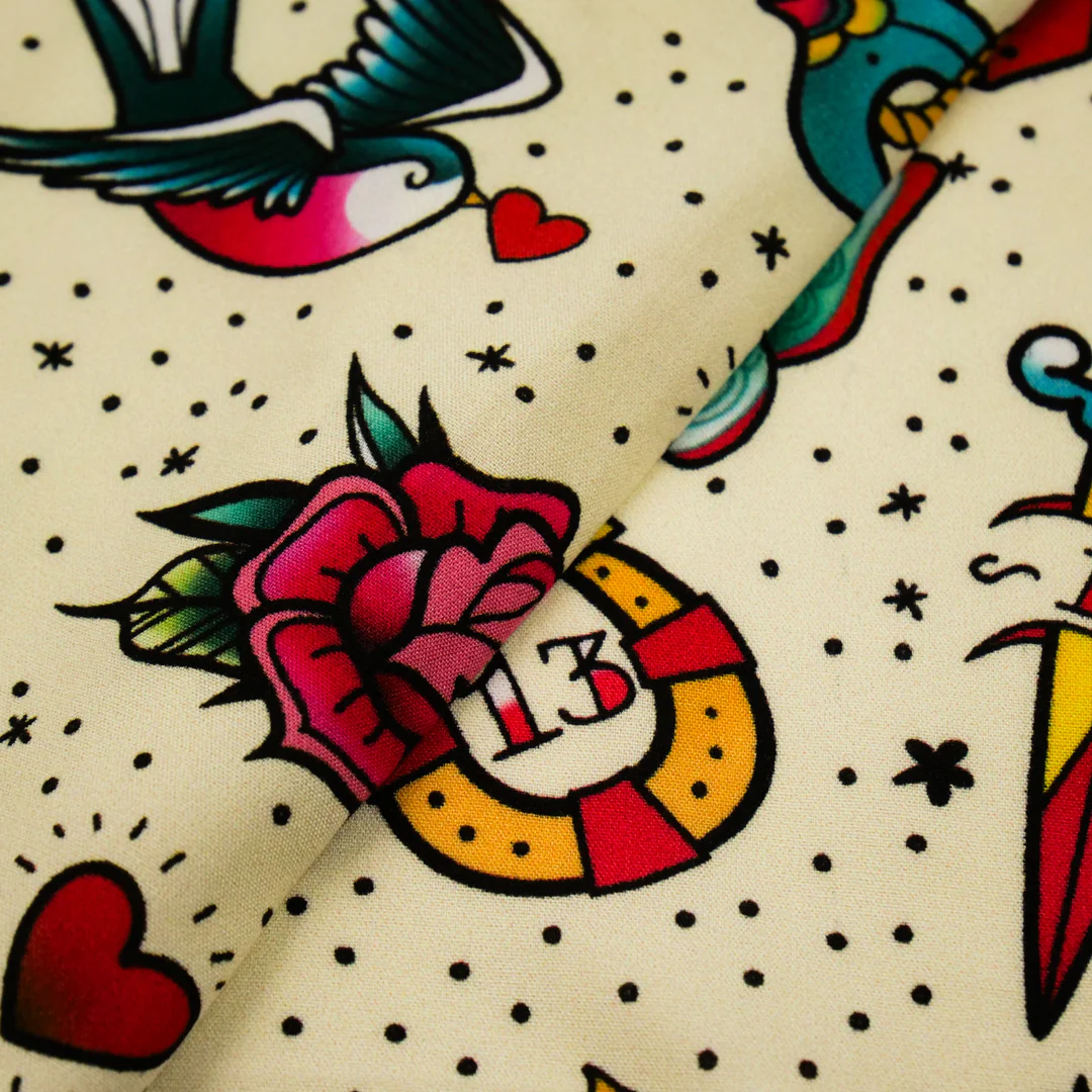 CHARLIE-RAYON POPLIN PRINTS-HEARTS / DICE - Image 2