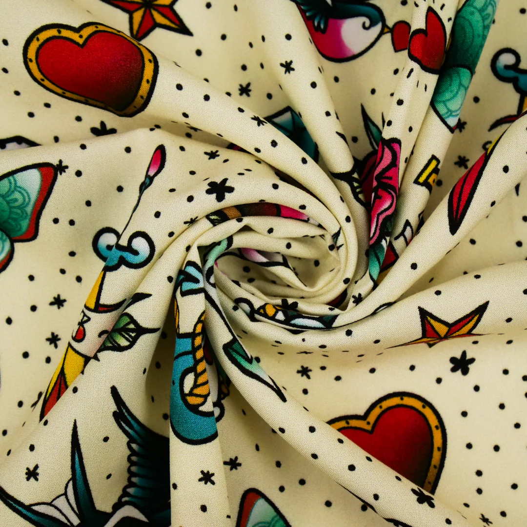 CHARLIE-RAYON POPLIN PRINTS-HEARTS / DICE - Image 3