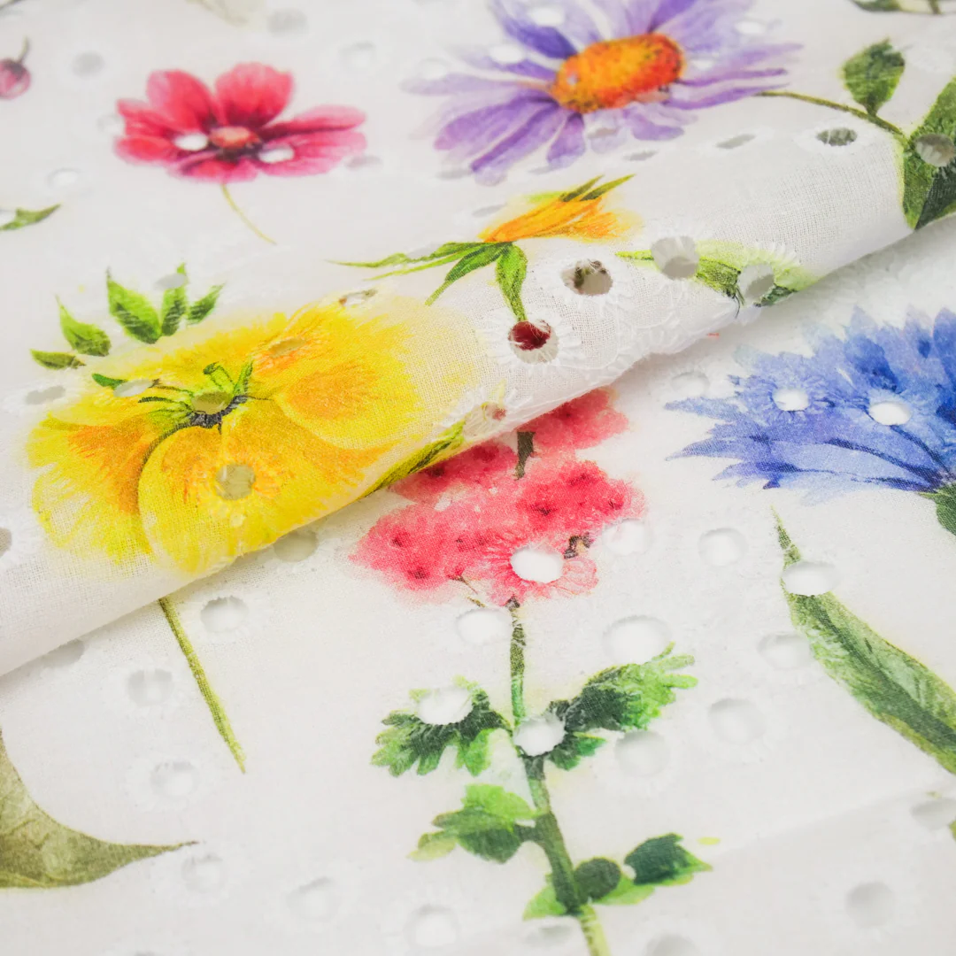 CONVENT GARDEN - COTTON EMBROIDERED PRINT - BOTANICAL FLORAL - Image 2