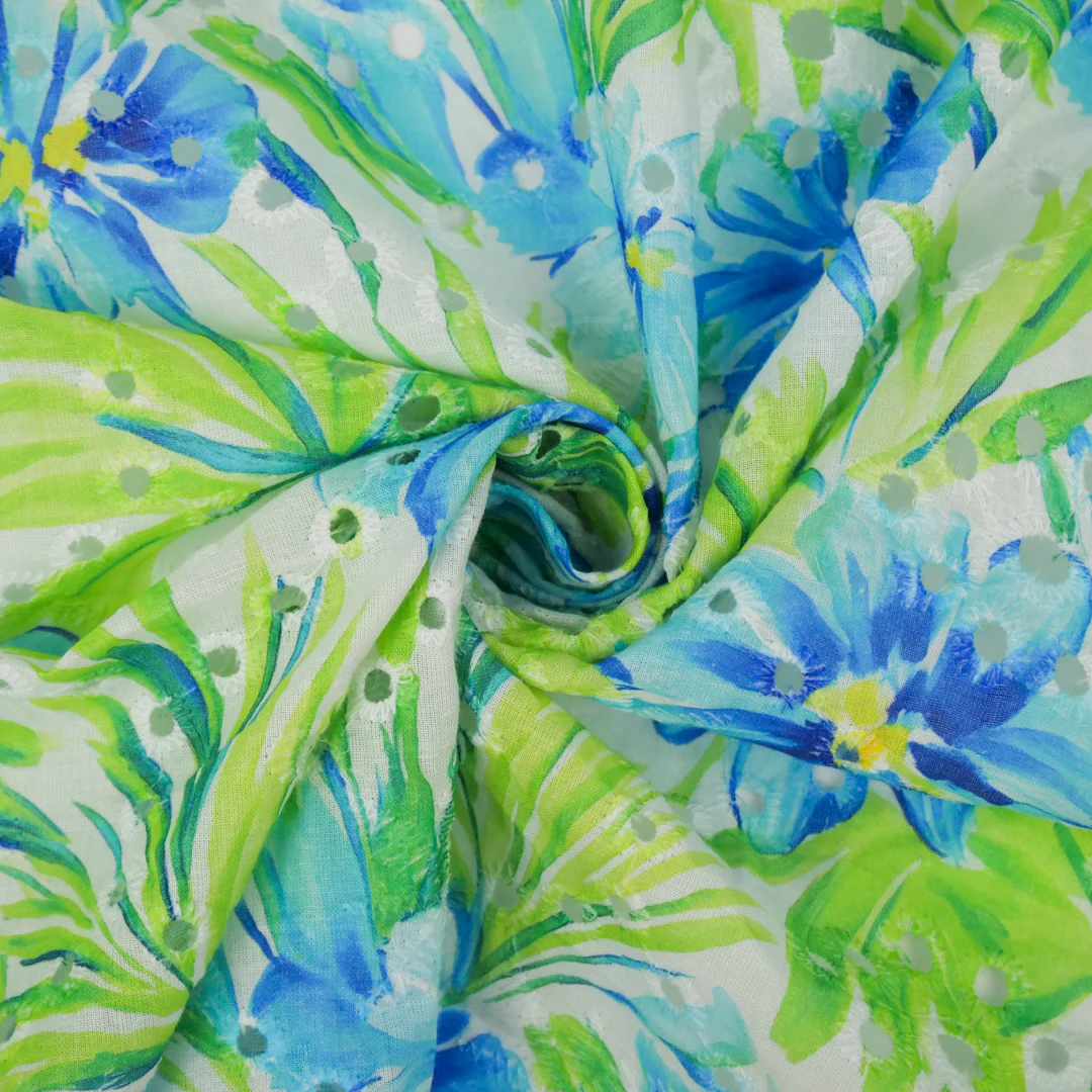 CONVENT GARDEN - COTTON EMBROIDERED PRINT - TROPICAL FLORAL - Image 3