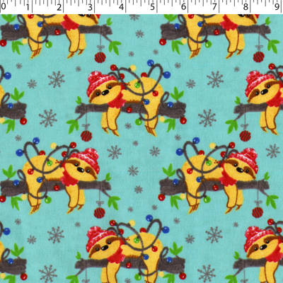 FLANNELETTE PRINTS - FESTIVE SLOTH - Image 2