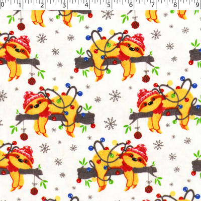 FLANNELETTE PRINTS - FESTIVE SLOTH - Image 3