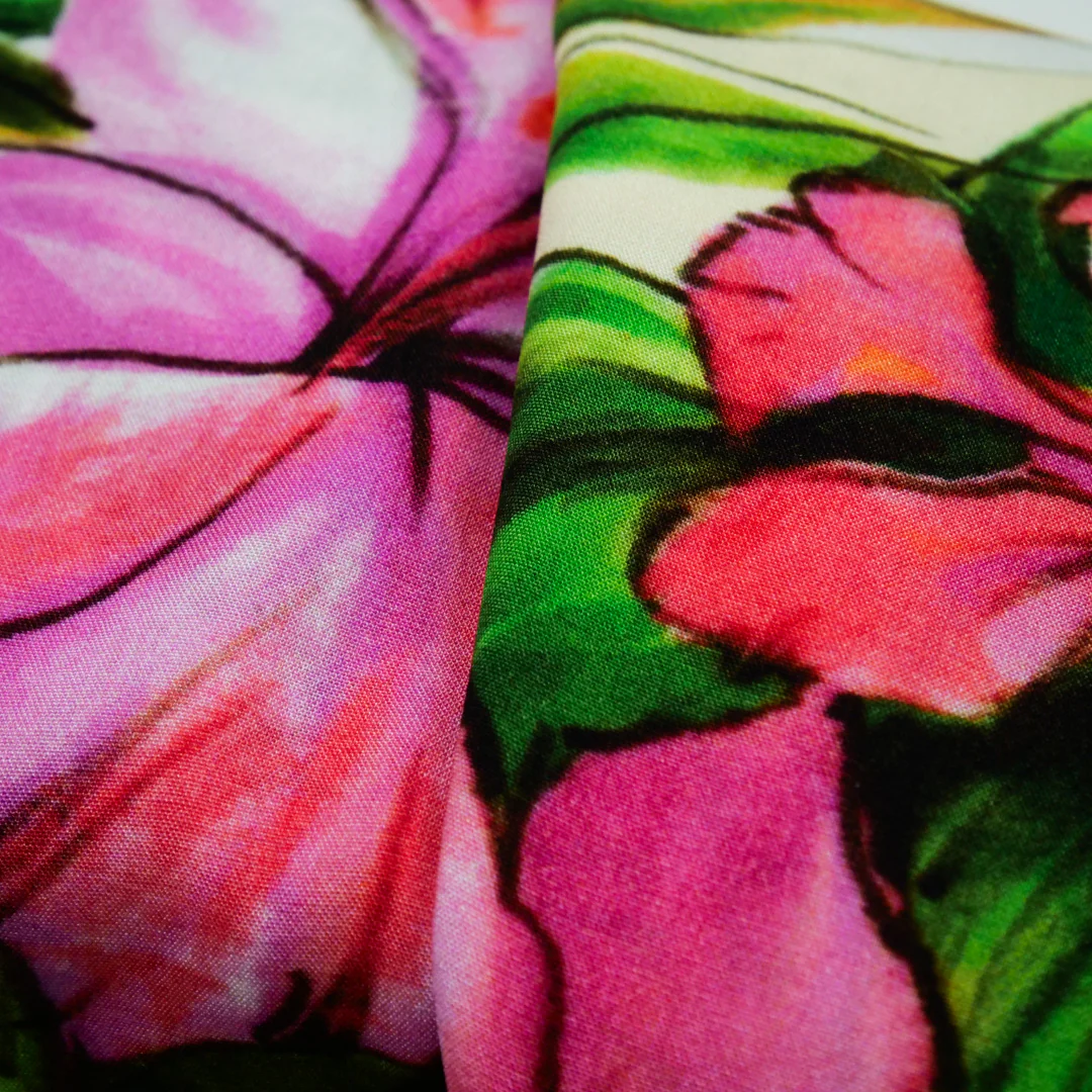 DEIRDRE RAYON POPLIN PRINTS - HIBISCUS - Image 2