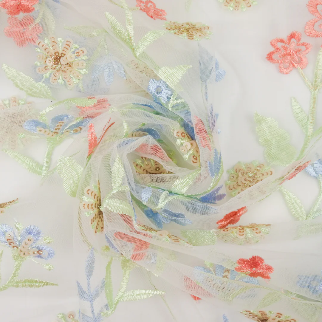 ELEGANZA - EMBROIDERED MESH WITH SEQUINS - Image 3