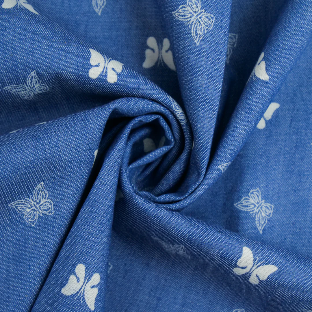 EVERYDAY BLUE - COTTON DENIM PRINTS - BUTTERFLY