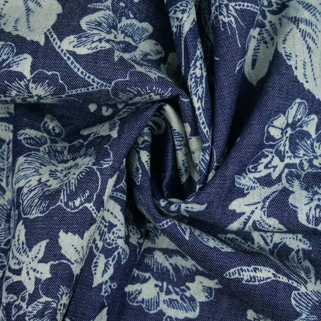 EVERYDAY BLUE - COTTON DENIM PRINTS - ROSE FLORAL