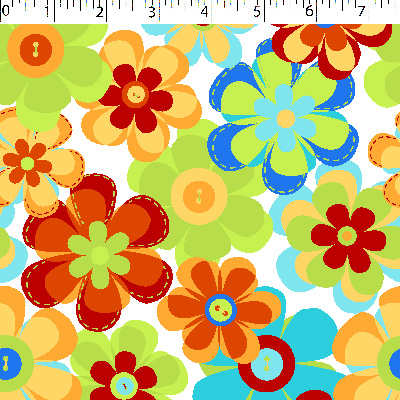 FLANNELETTE PRINTS - BUTTON FLOWERS - Image 2