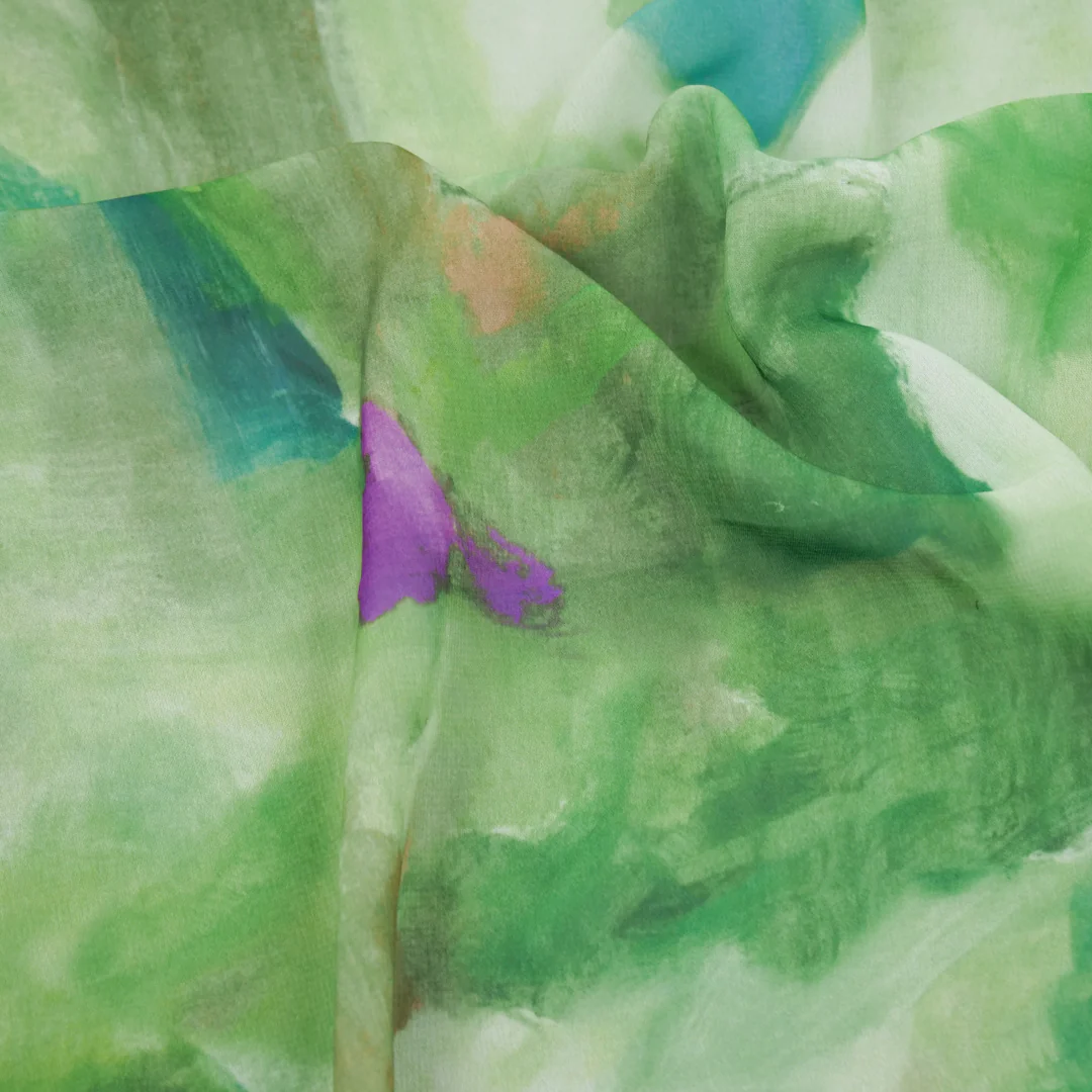 GEMINI COLLECTION - CHIFFON TWIN PRINTS - ABSTRACT WATERCOLOR - Image 2