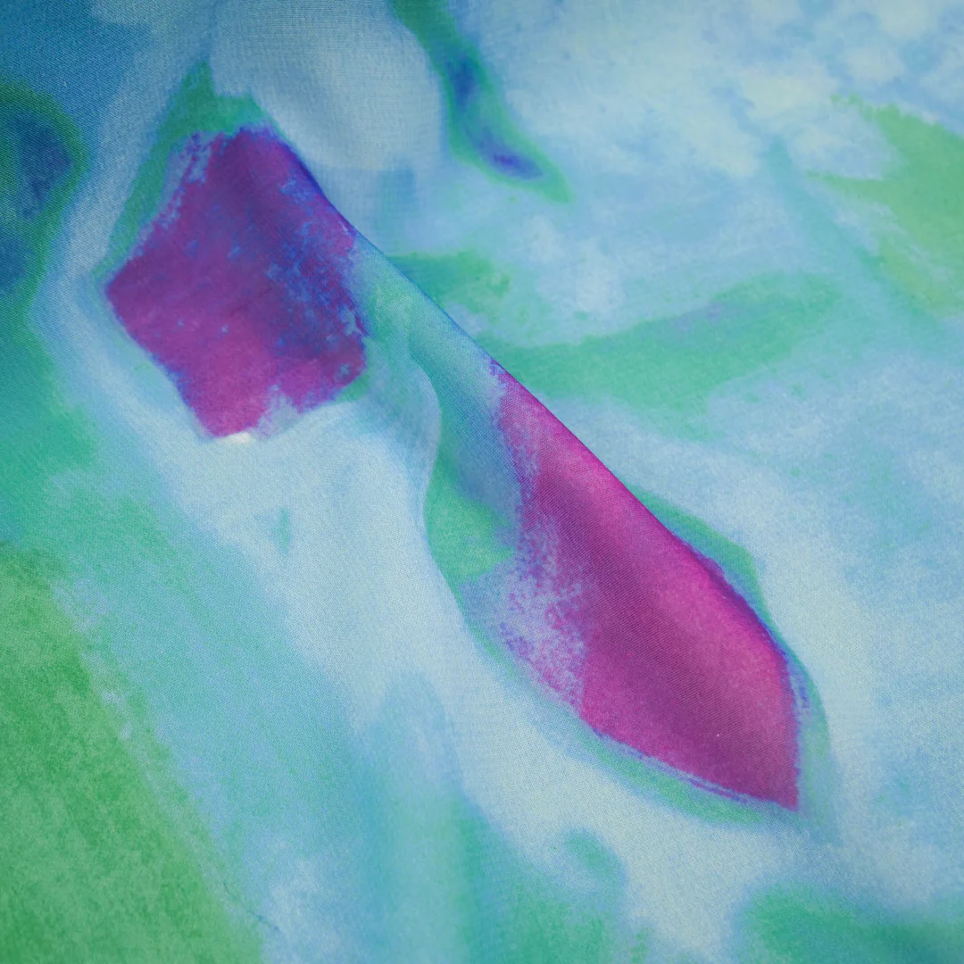 GEMINI COLLECTION - CHIFFON TWIN PRINTS - ABSTRACT WATERCOLOR - Image 2