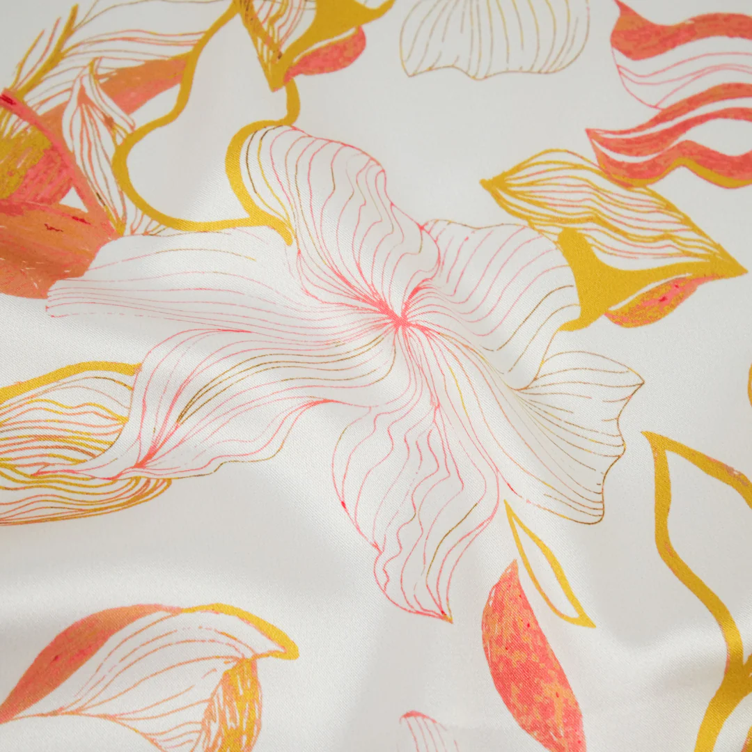GEMINI COLLECTION - SATIN TWIN PRINTS - ABSTRACT MONOTONE FLORAL - Image 2