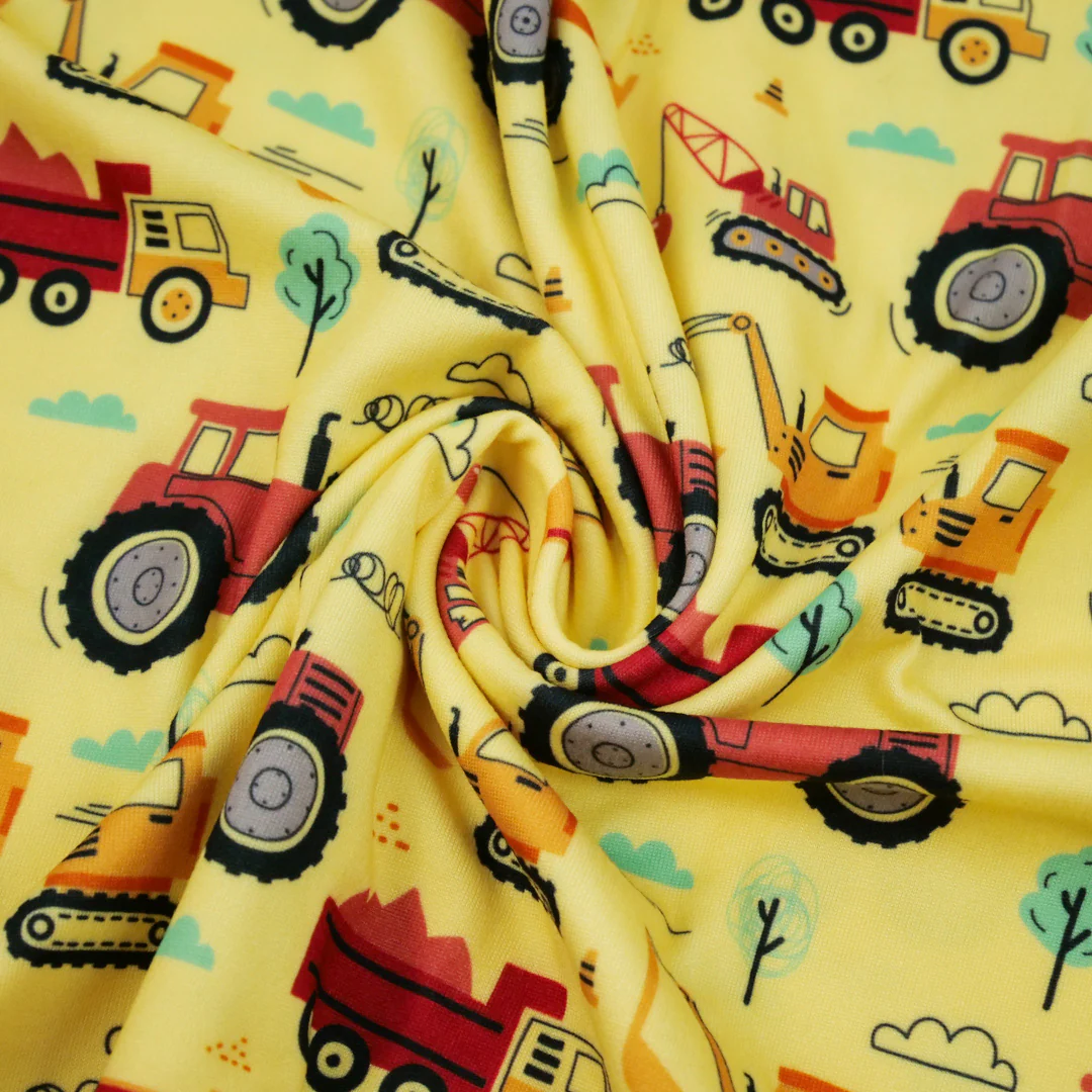 LITTLE EXPLORER - KNIT PRINTS -BULL DOZERS/TRUCKS - Image 3