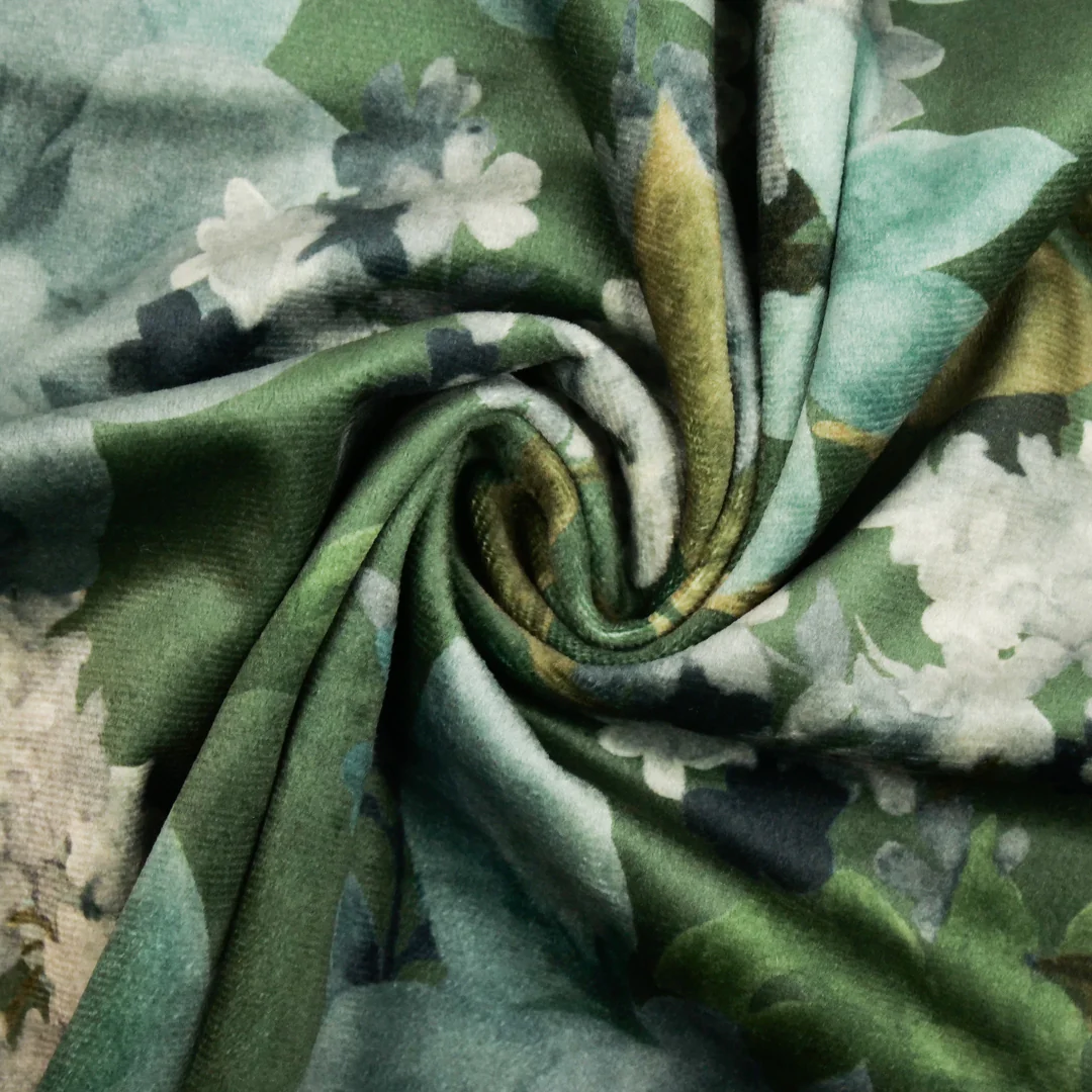 LOUELLA - PRINTED VELVET - LILIES - Image 3