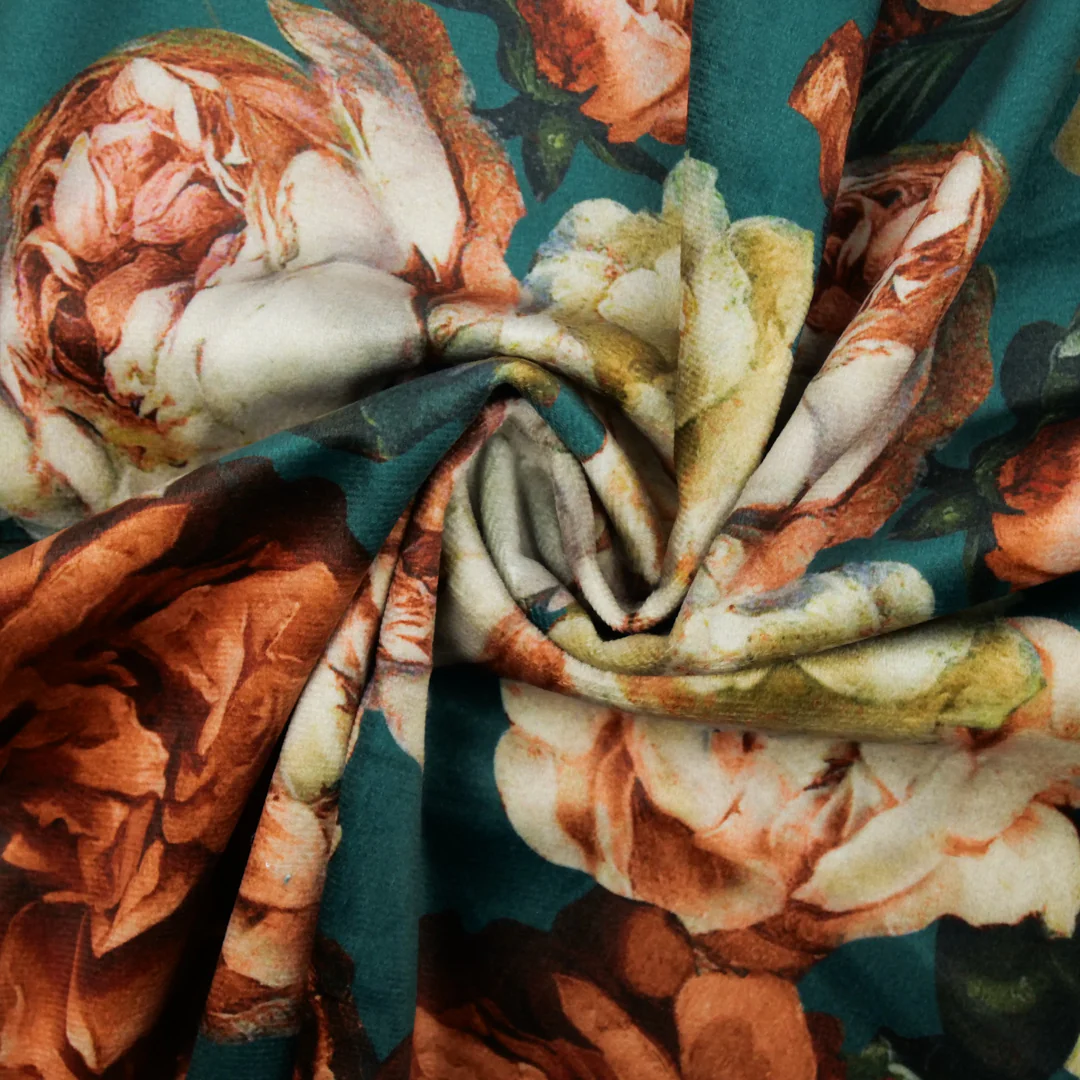 LOUELLA - PRINTED VELVET - ROSES - Image 3