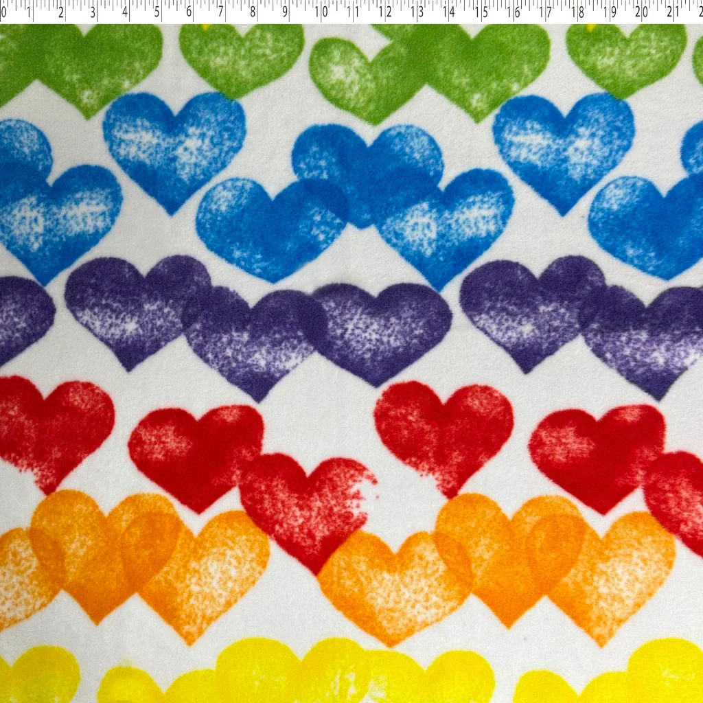 MOUNTAIN FLEECE PRINTS BABY - HEARTS IN A ROW