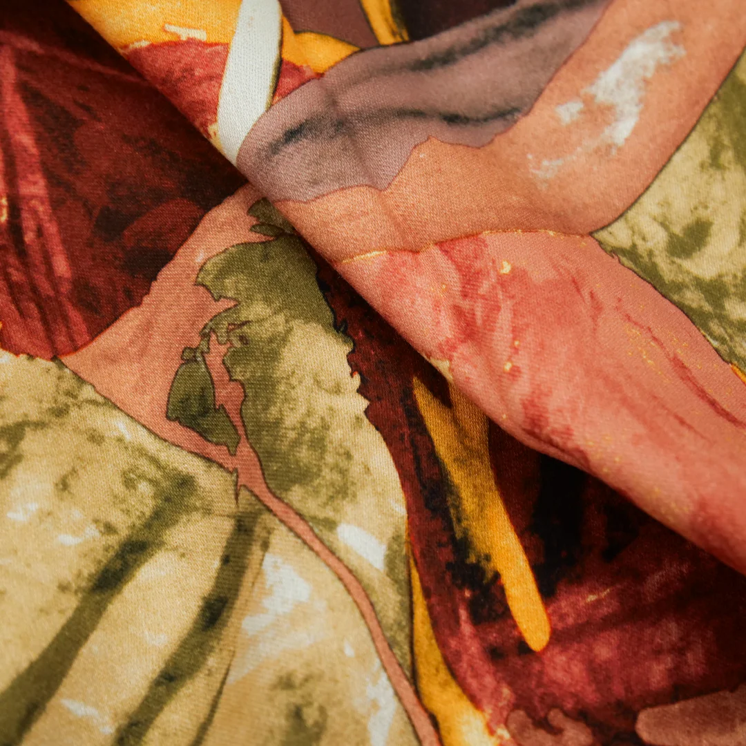 PANDORA - RAYON DULL SATIN PRINTS - ABSTRACT LEAVES - Image 3