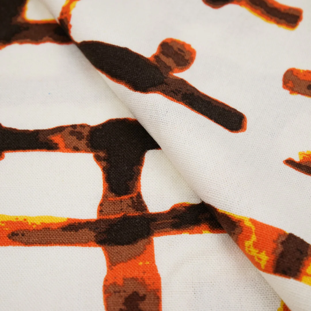 SAN PAULO RAYON/LINEN BLEND PRINTS - ABSTRACT PLAID - Image 2