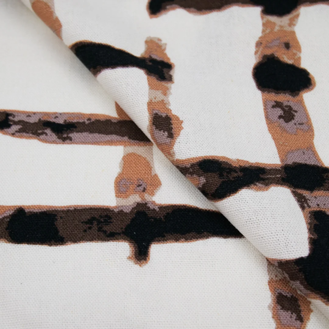 SAN PAULO RAYON/LINEN BLEND PRINTS - ABSTRACT PLAID - Image 2