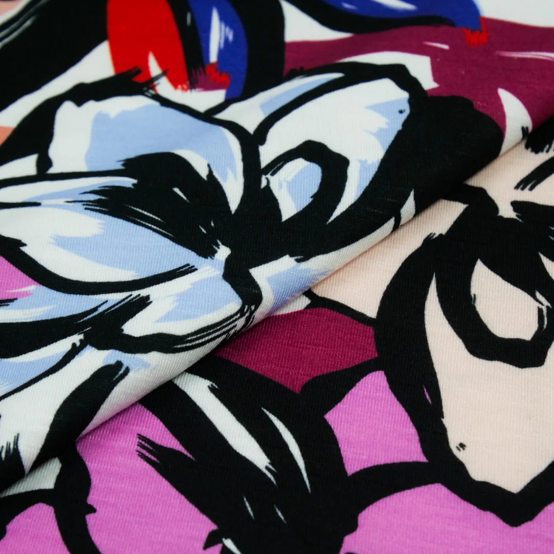 SANTIAGO - SLUB KNIT PRINTS - ABSTRACT FLORAL - Image 2