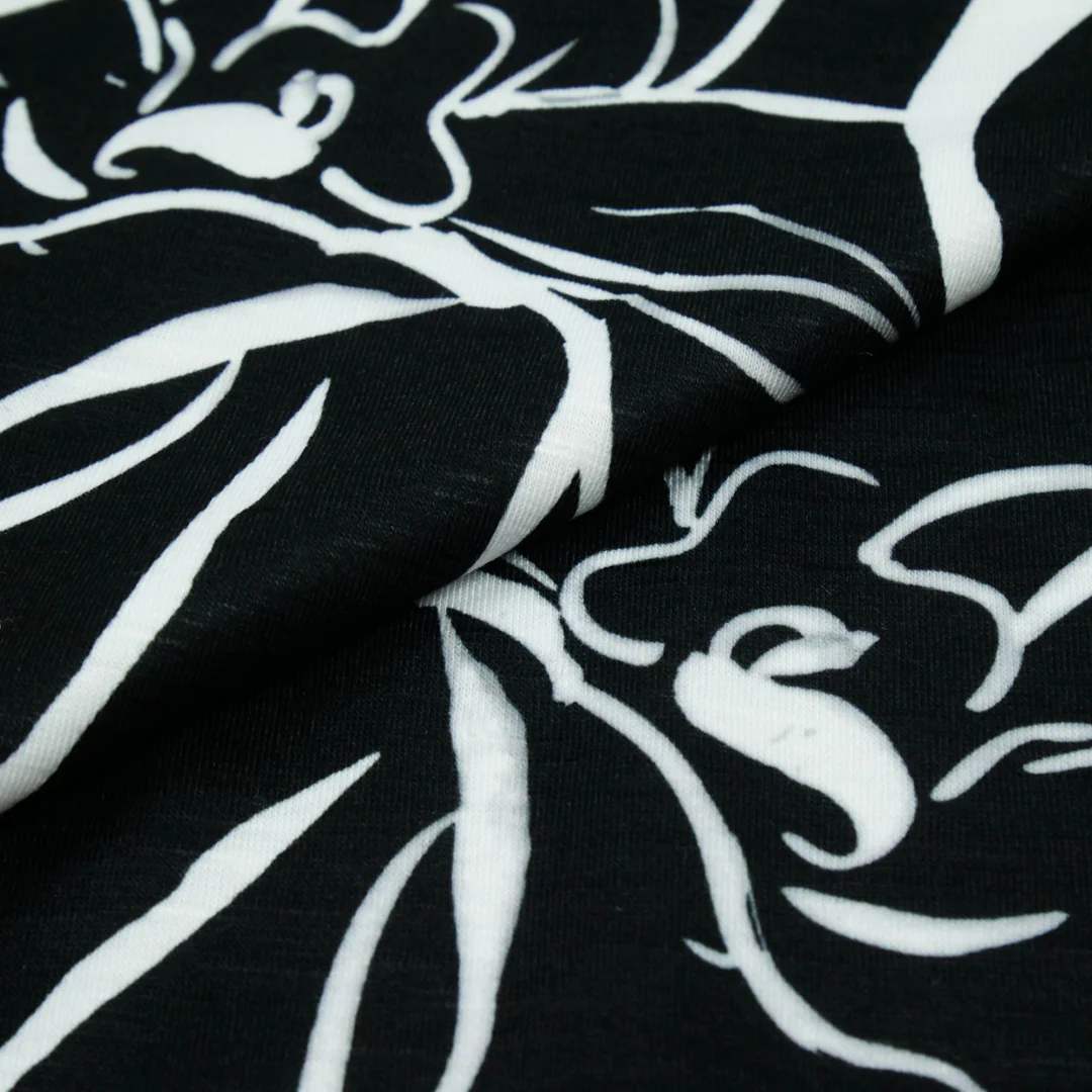 SANTIAGO - SLUB KNIT PRINTS - MONOTONE FLORAL - Image 2