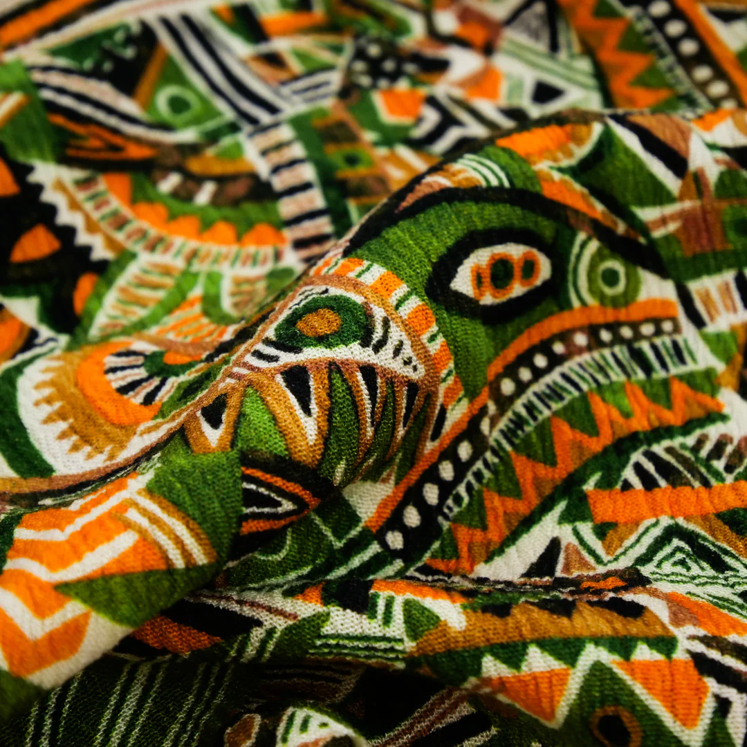 SAVANNAH - RAYON CRINKLE PRINTS - TRIBAL ABSTRACT - Image 2