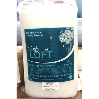SOFTLOFT BONDED POLYESTER QUILT BATT EXTRA THICK 78"X88"
