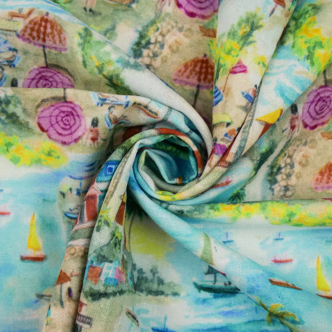 SUMMER ESSENTIALS - RAYON LINEN PRINTS - PARADISE ISLAND - Image 3