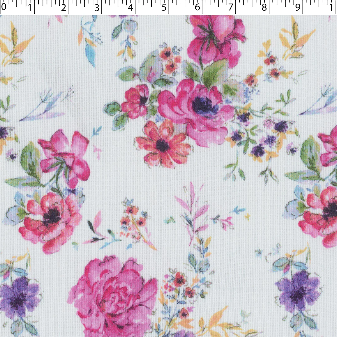 SUMMER SIESTA - RIB KNIT PRINTS - SPACED FLORAL - Image 2