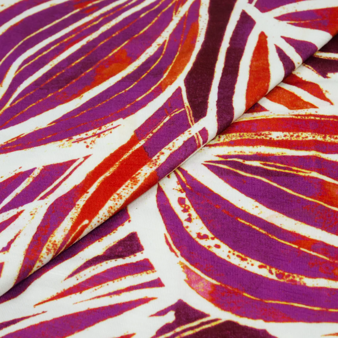 SUNSET SERENADE - SLUB KNIT PRINTS - ABSTRACT LEAVES - Image 2