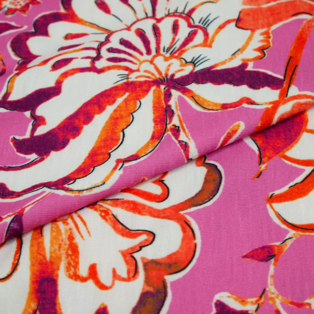 SUNSET SERENADE - SLUB KNIT PRINTS - MONOTONE FLORAL - Image 2